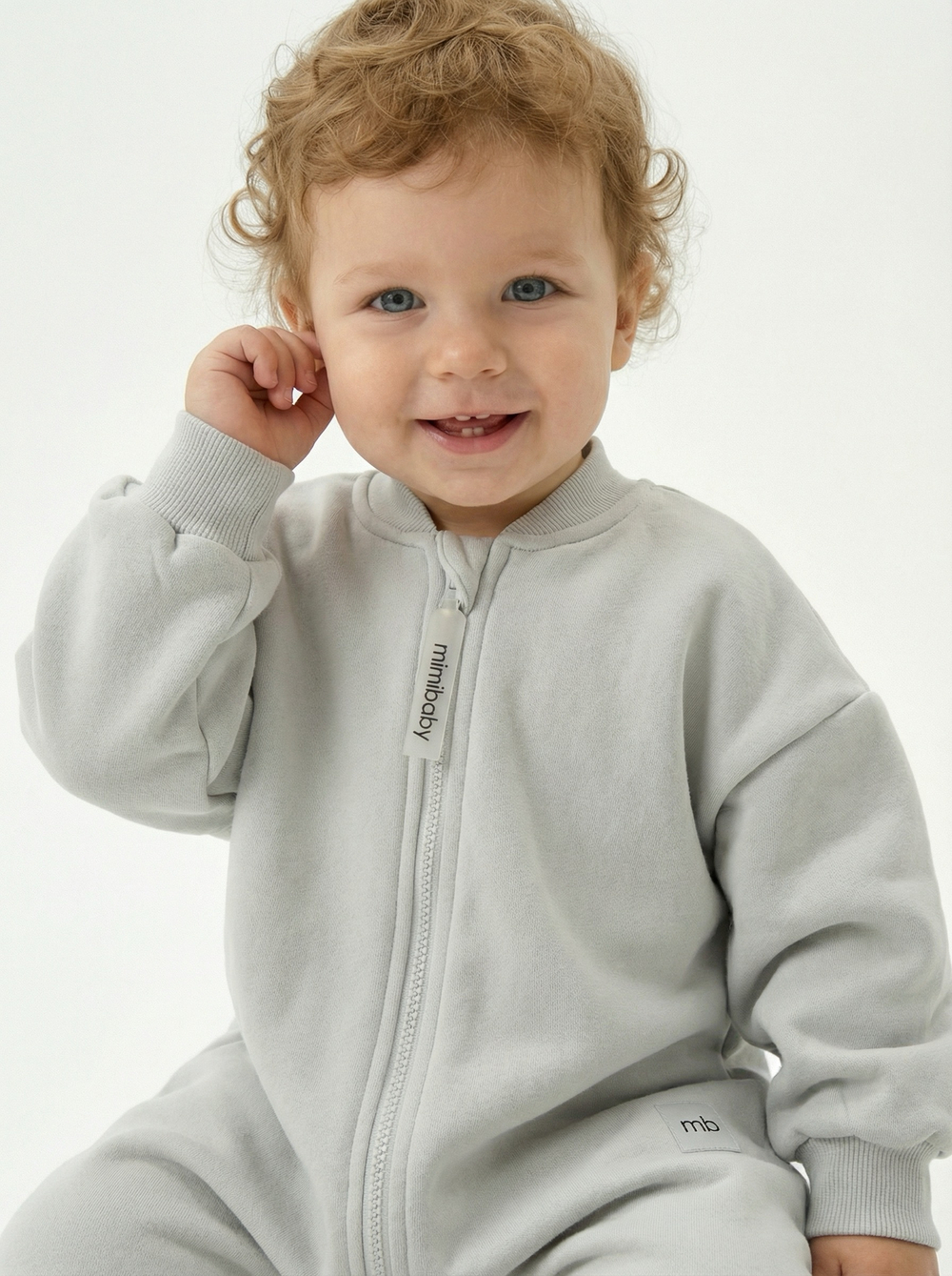 Комбинезон из футера без начеса, Серый