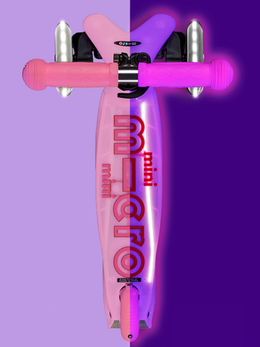 Самокат Mini Micro Deluxe Glow Plus (светящийся) LED морозный розовый