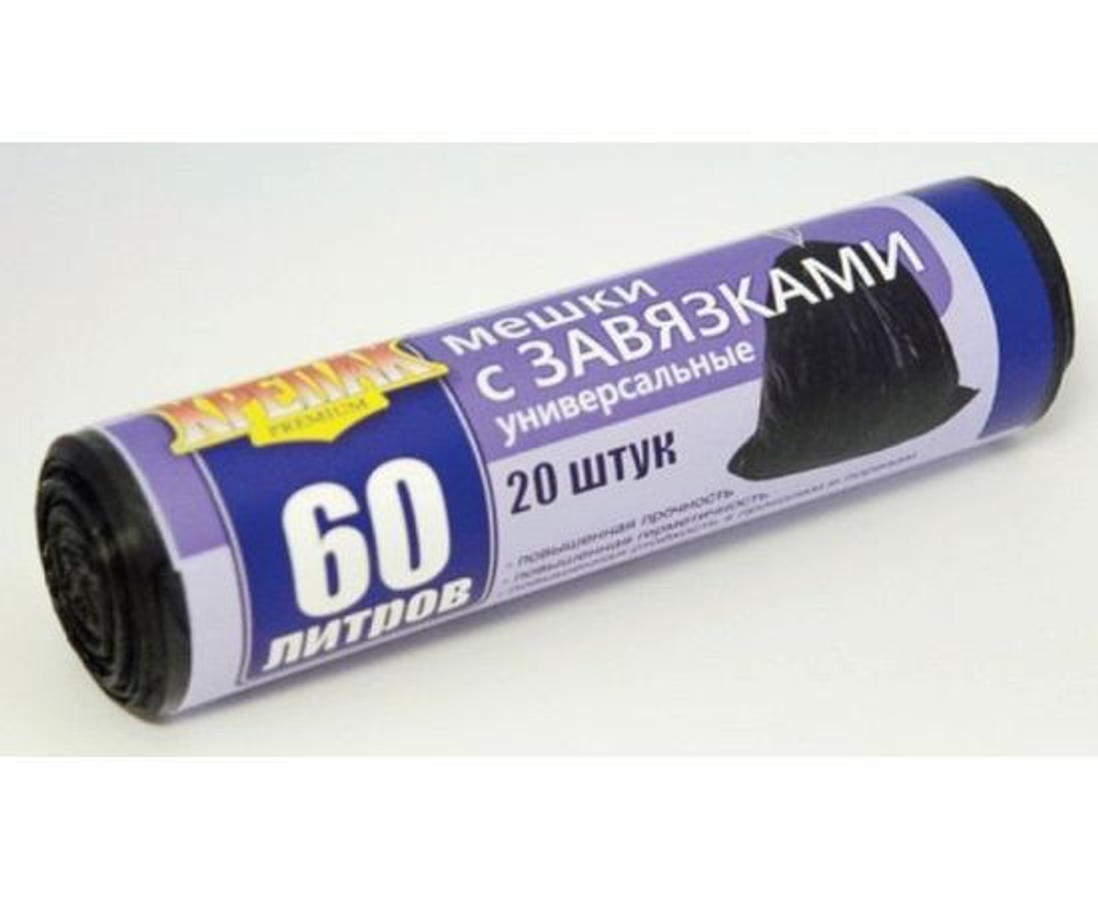 Крепак Мешки для мусора 60 л, 14мкм, 200 шт