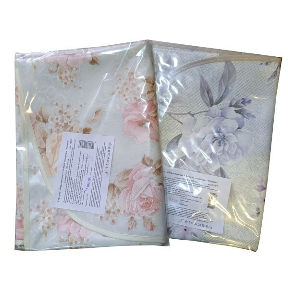 Скатерть КАРМЕН с бейкой 135*110 тканев.основа с ПВХ покрытием Микс расцветок