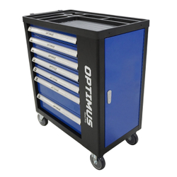 OPT-917P Тележка инструментальная, 7 полок с набором инструментов 289 пр, пластиковая столешница