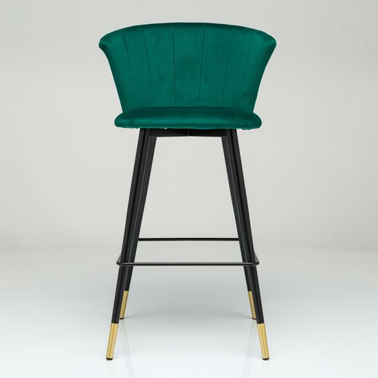 Барный стул Marlon зеленый велюр