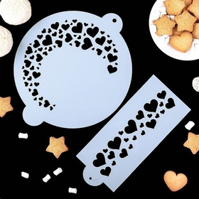 Трафарет кулинарный для украшения выпечки d 23 см (набор 2 шт)