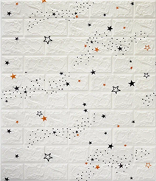 Самоклеящаяся мягкая панель ПВХ Кирпич Звездопад 770х700х3 мм