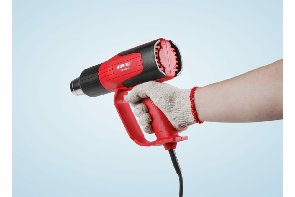 Фен технический WORTEX HG 6020-1  в чем. + набор сопл 2000 Вт, 2 скор., 350-600 °С (0334327)