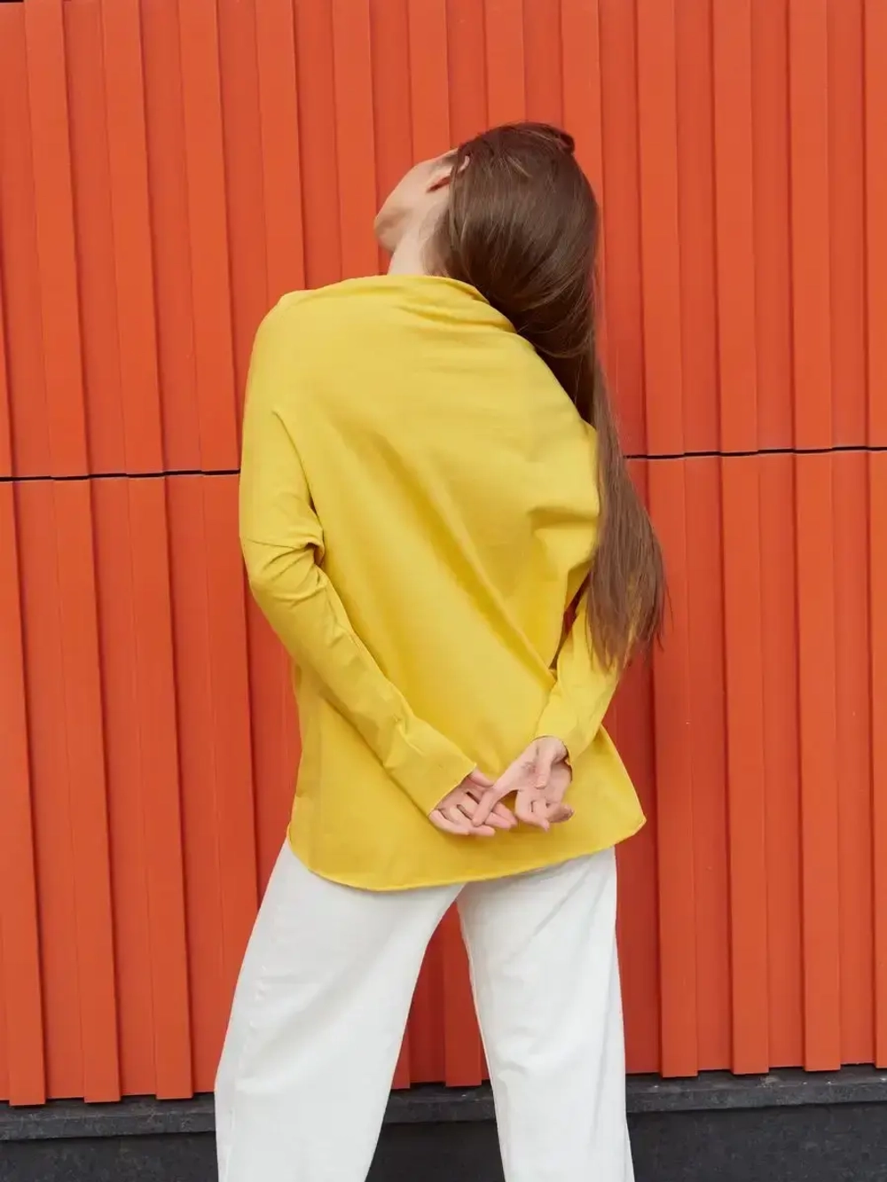 Лонгслив оверсайз желтый