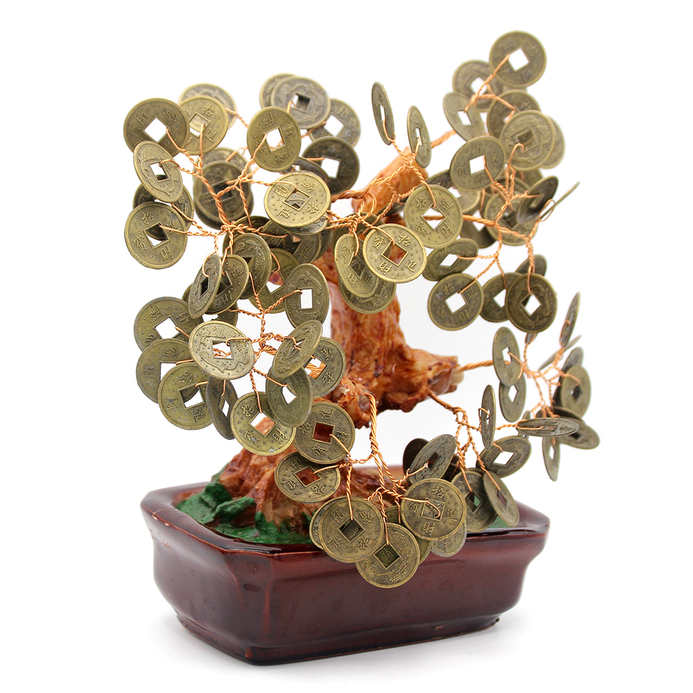 Денежное дерево с монетами. Бонсай фэн шуй