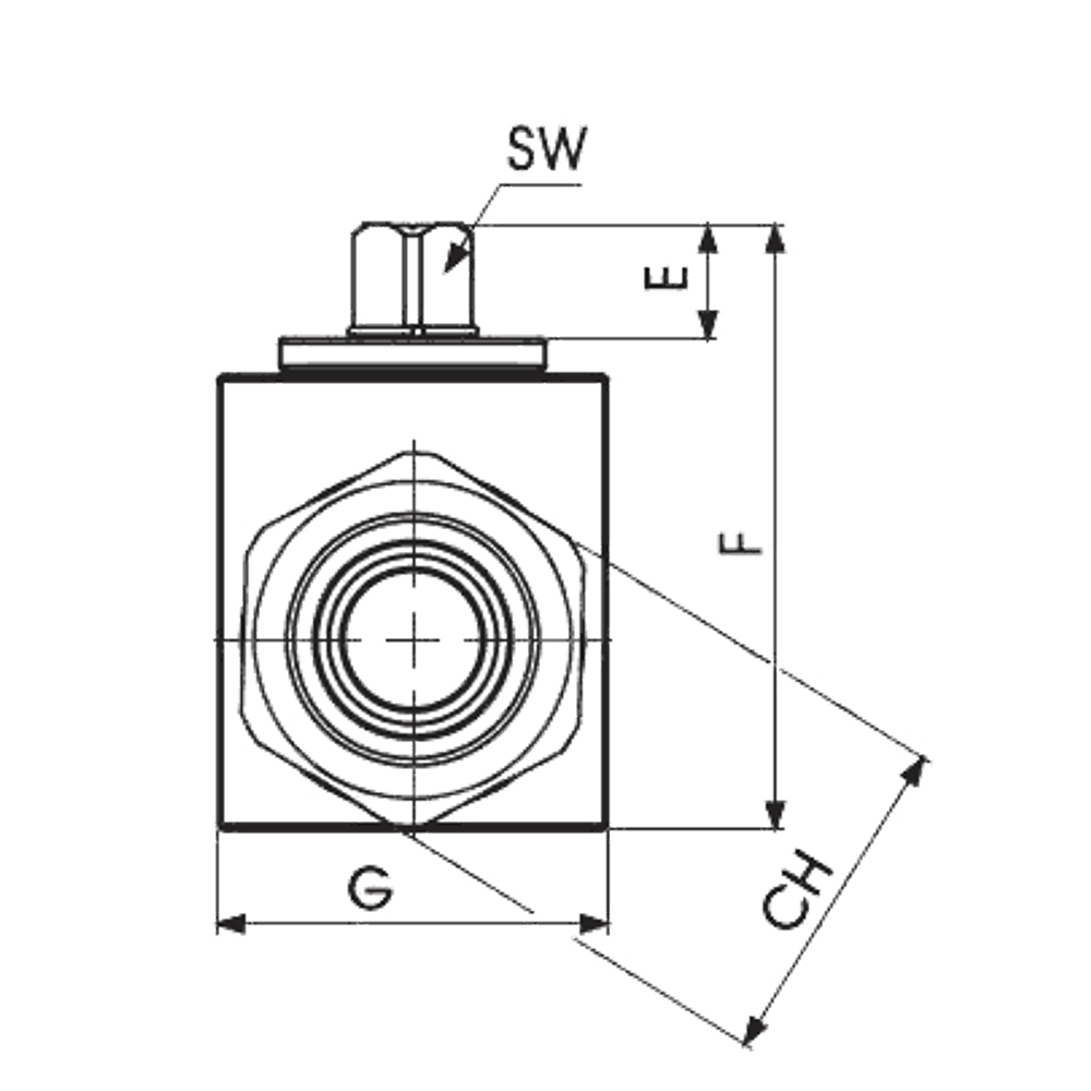 Кран 2-х ходовой шаровый M22x1.5 15L DN12 P=500