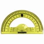 Набор чертежный малый ЮНЛАНДИЯ "START 3D" (линейка 15 см, 2 треугольника, транспортир), прозрачный, желтый, 210741