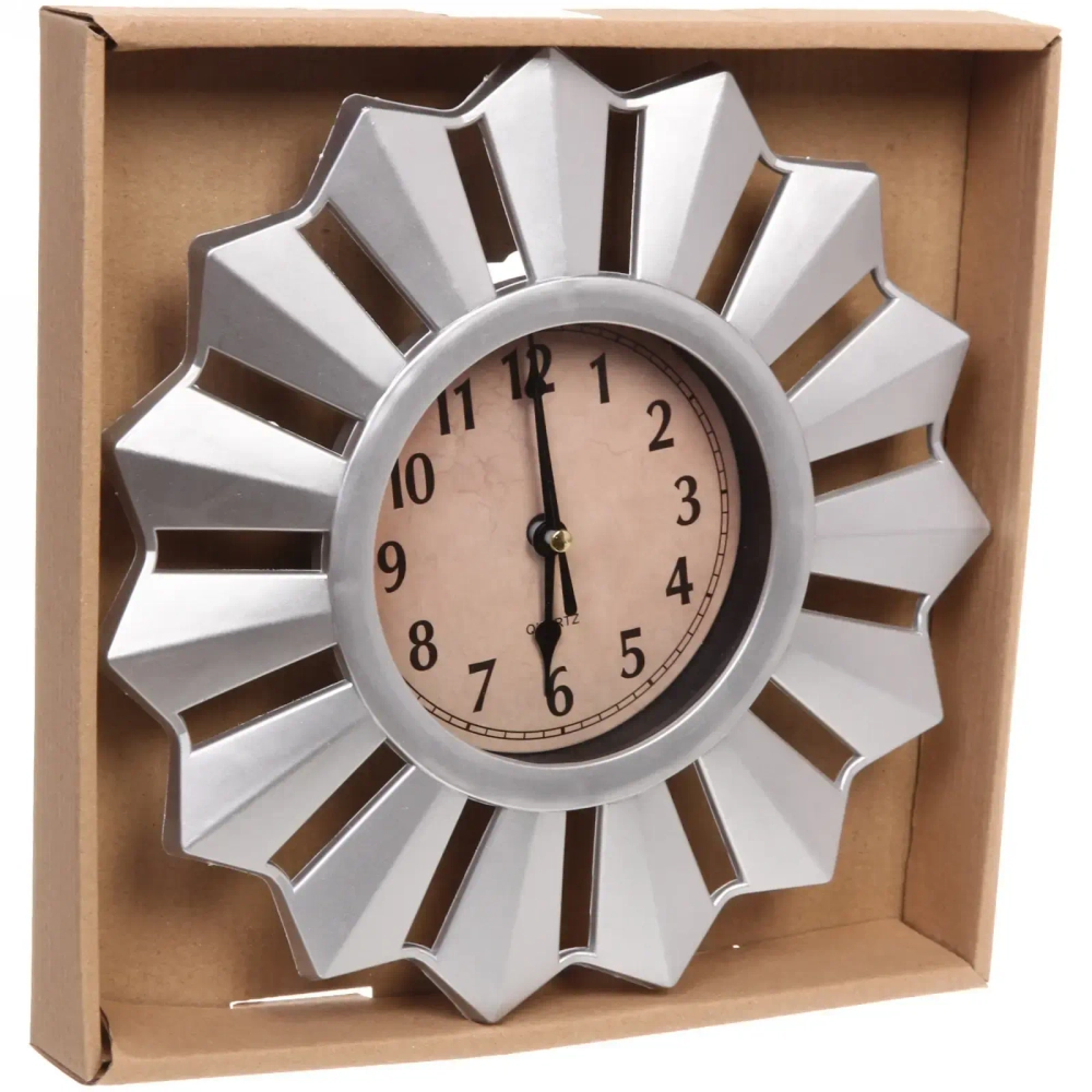 Часы настенные «Помпеи» D25см серебро 8835