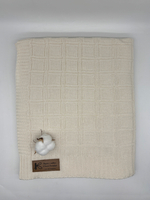 Вязаный плед "Квадраты" 110х170см (натуральный)