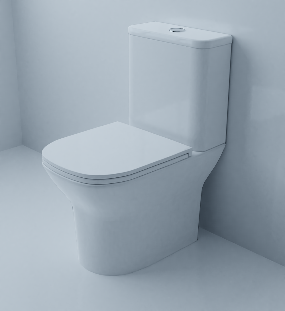 Унитаз-компакт безободковый Azario Iris AZ 8353 с крышкой-сиденьем микролифт, белый