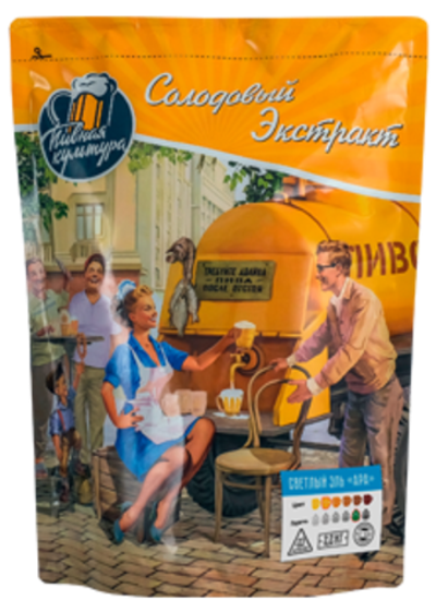 Охмеленный солодовый экстракт Пивная Культура "Светлый эль АPA", 2,2 кг