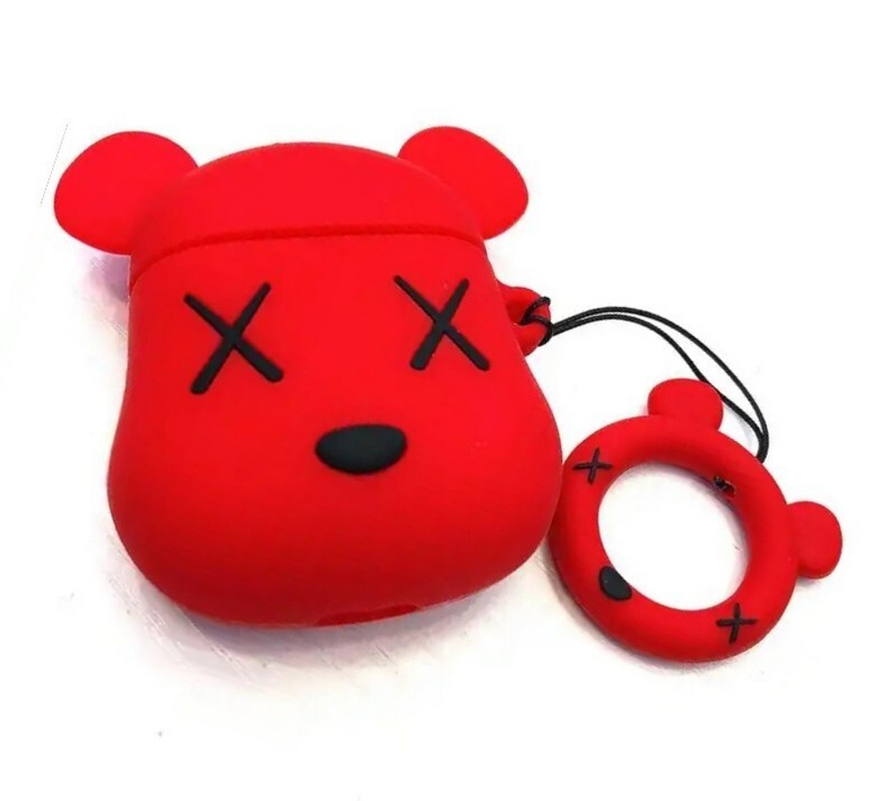 Чехол для AirPods/AirPods 2 3D Мишка XX (красный)