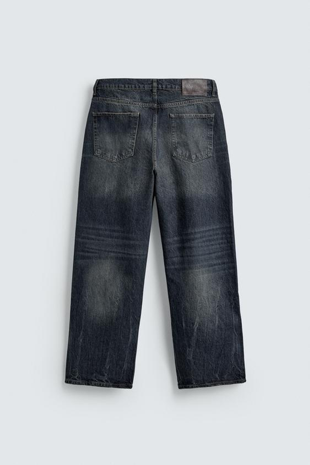 ZARA ДЖИНСЫ ПРЯМОГО КРОЯ RELAXED FIT, СИНИЙ