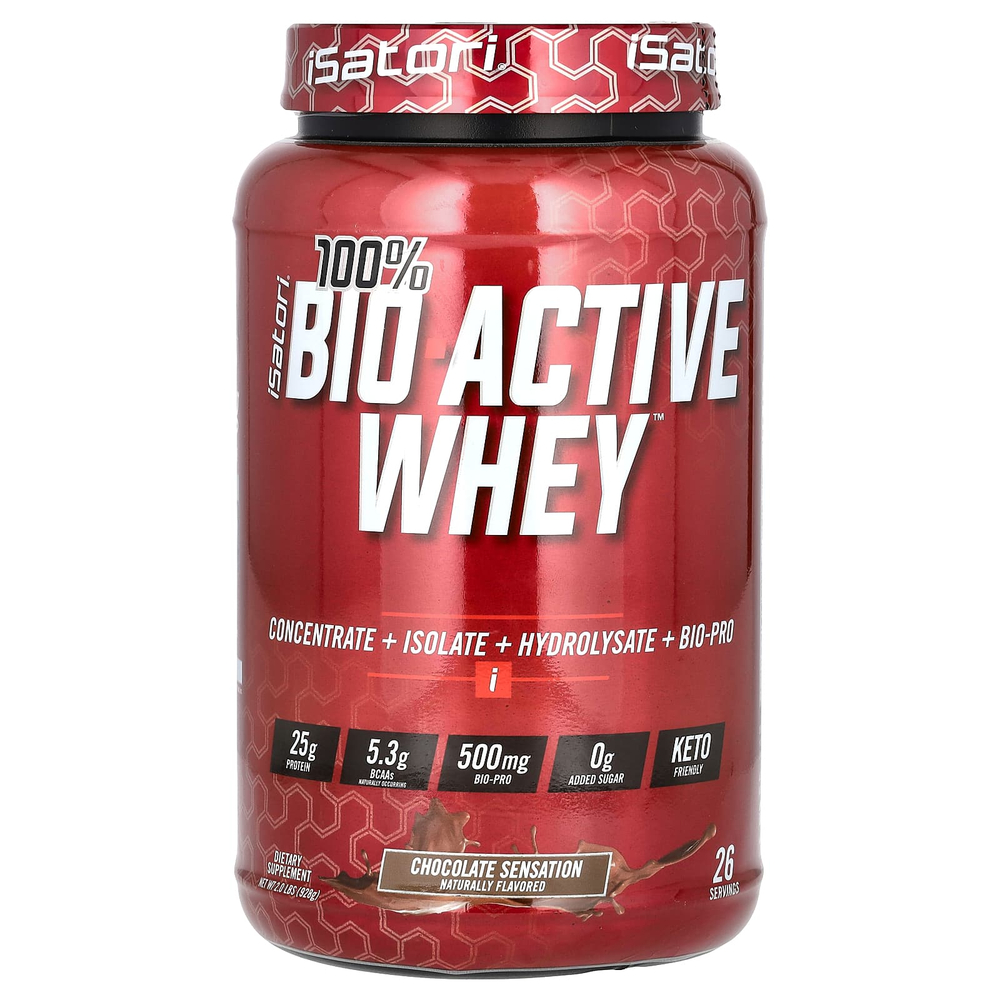 Isatori, 100% Bio Active Whey, сыворотка Bio Active, со вкусом шоколада, 928 г (2 фунта)