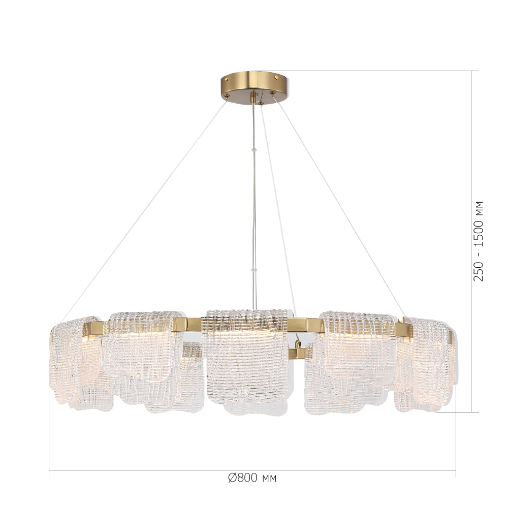 Светильник светодиодный, золотистый, прозрачный, LED, 66