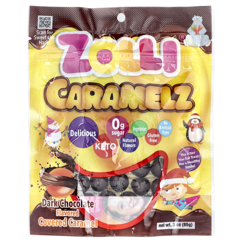 Zollipops, Caramelz, темный шоколад, 85 г (3 унции)
