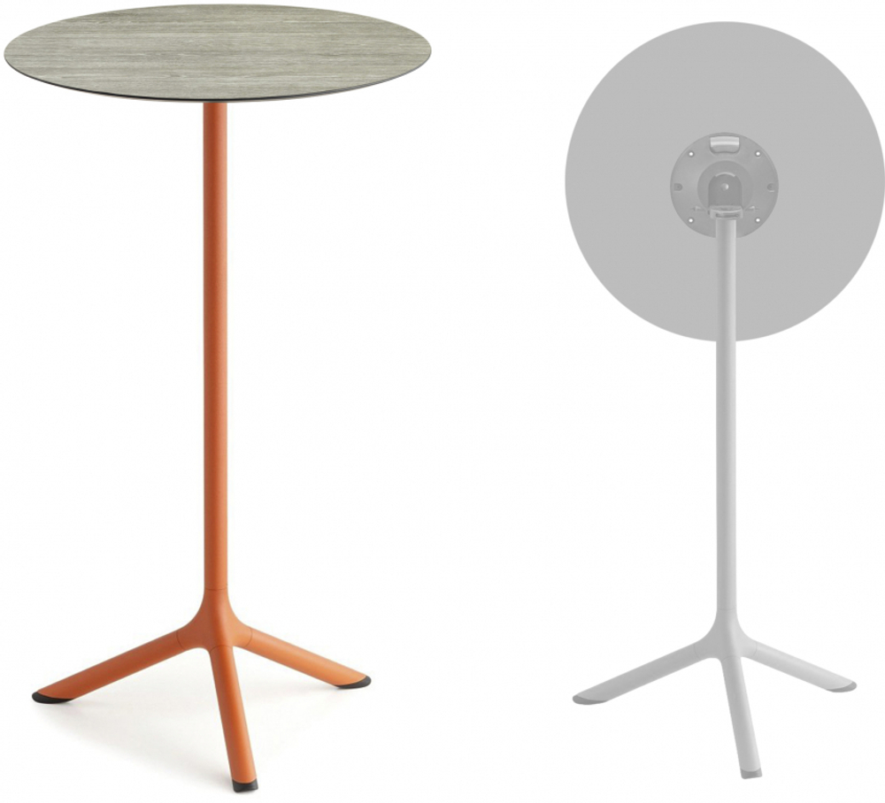 Стол ламинированный барный складной Scab Design Tripe Folding, терракотовый, состаренный серый дуб