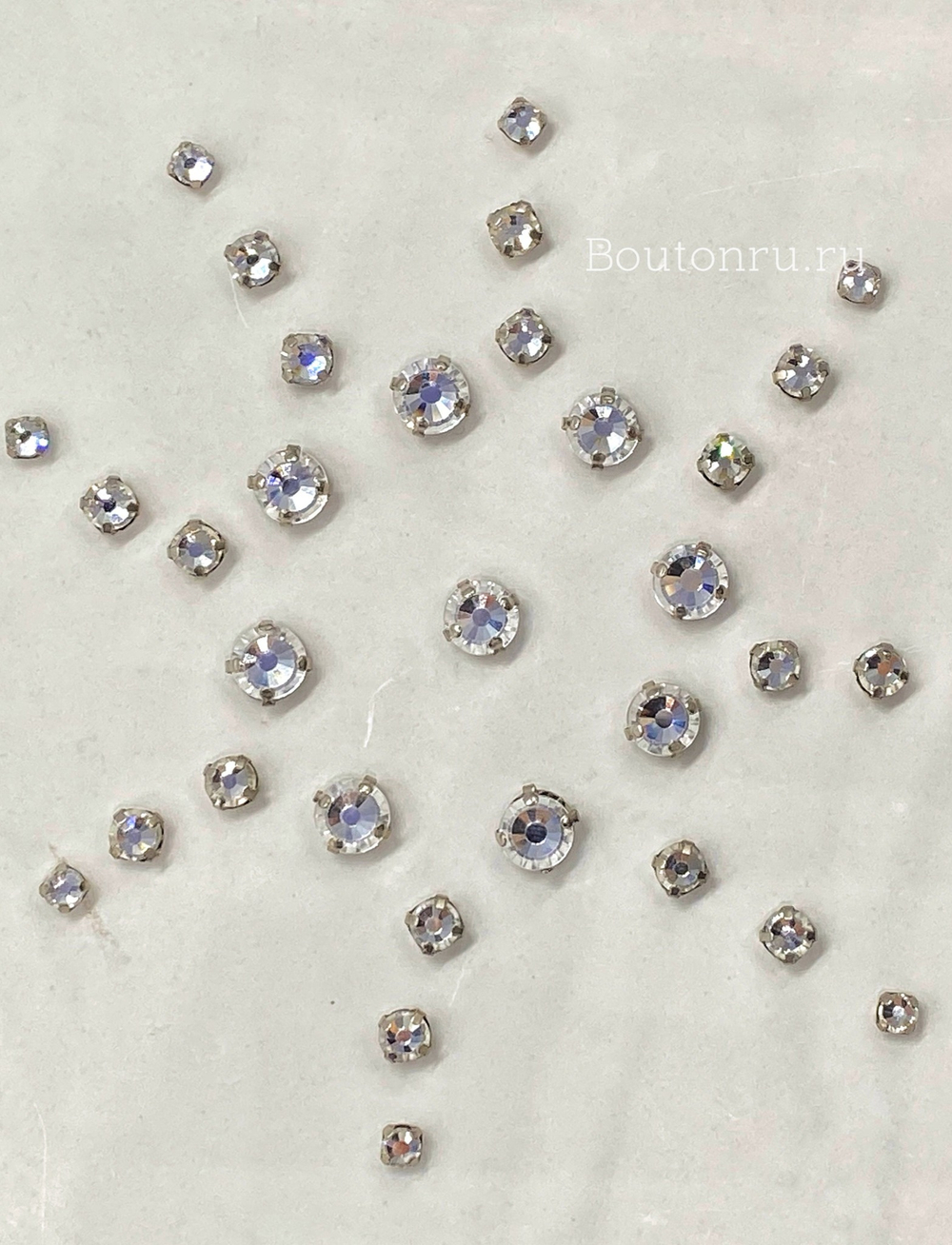 Пришивные стразы круглые серебро