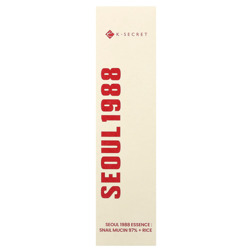 K-Secret, Seoul 1988 Essence, 97% муцина улитки и риса, 100 мл (3,38 жидк. унции)