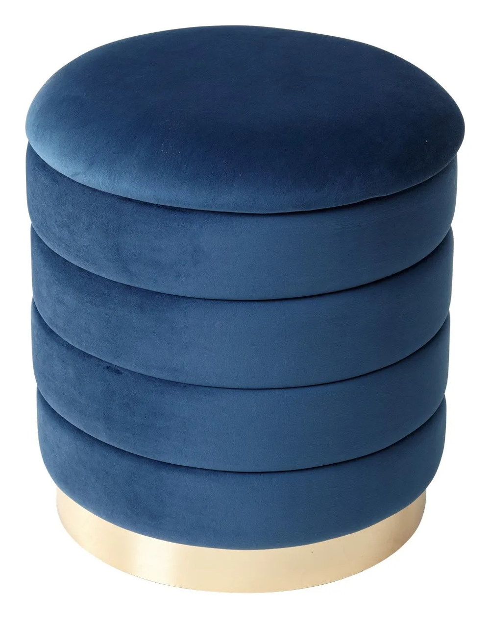 Пуф для гостиной М-City DISAUR Фред Синий 29, Велюр, Золотой каркас