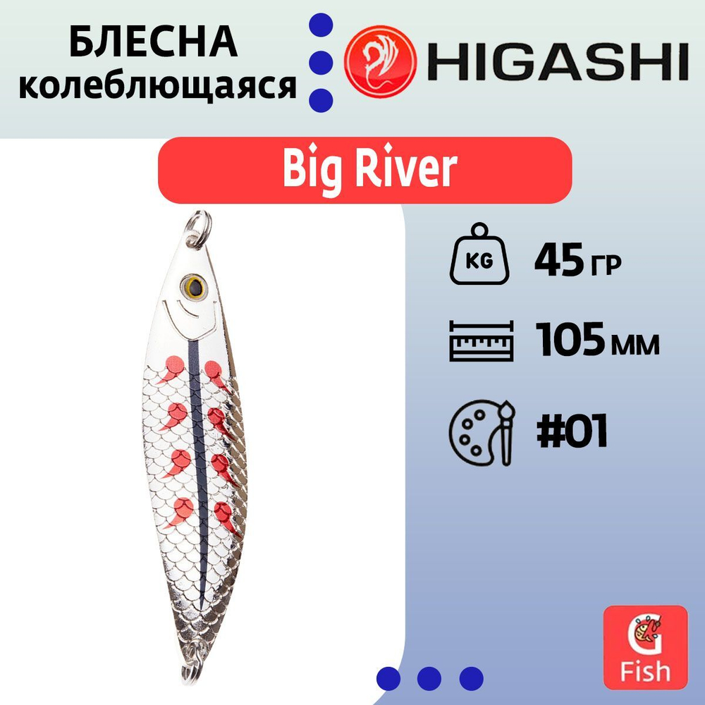 Блесна колеблющаяся HIGASHI Big River 45g #01