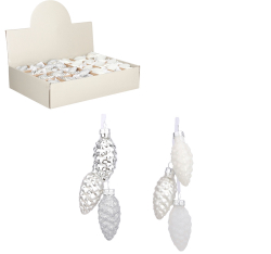 Набор елочных игрушек 48шт House of Seasons Шишки Первый снег в ассортименте 2 вида