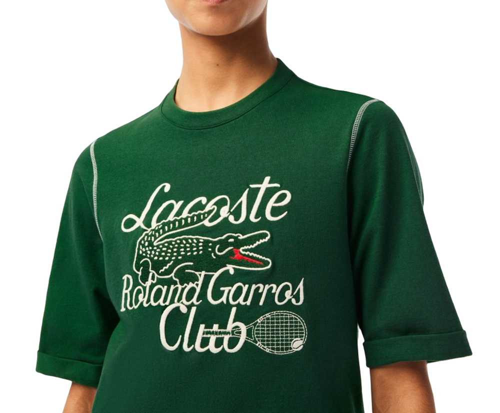 Женская теннисная футболка Lacoste SPORT Roland Garros Edition Heavy Jersey T-shirt - green