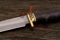 Разделочный нож Игоря Пампуха Модель 083, клинок 120мм, булат легированный, рукоять кап стаб. дерево