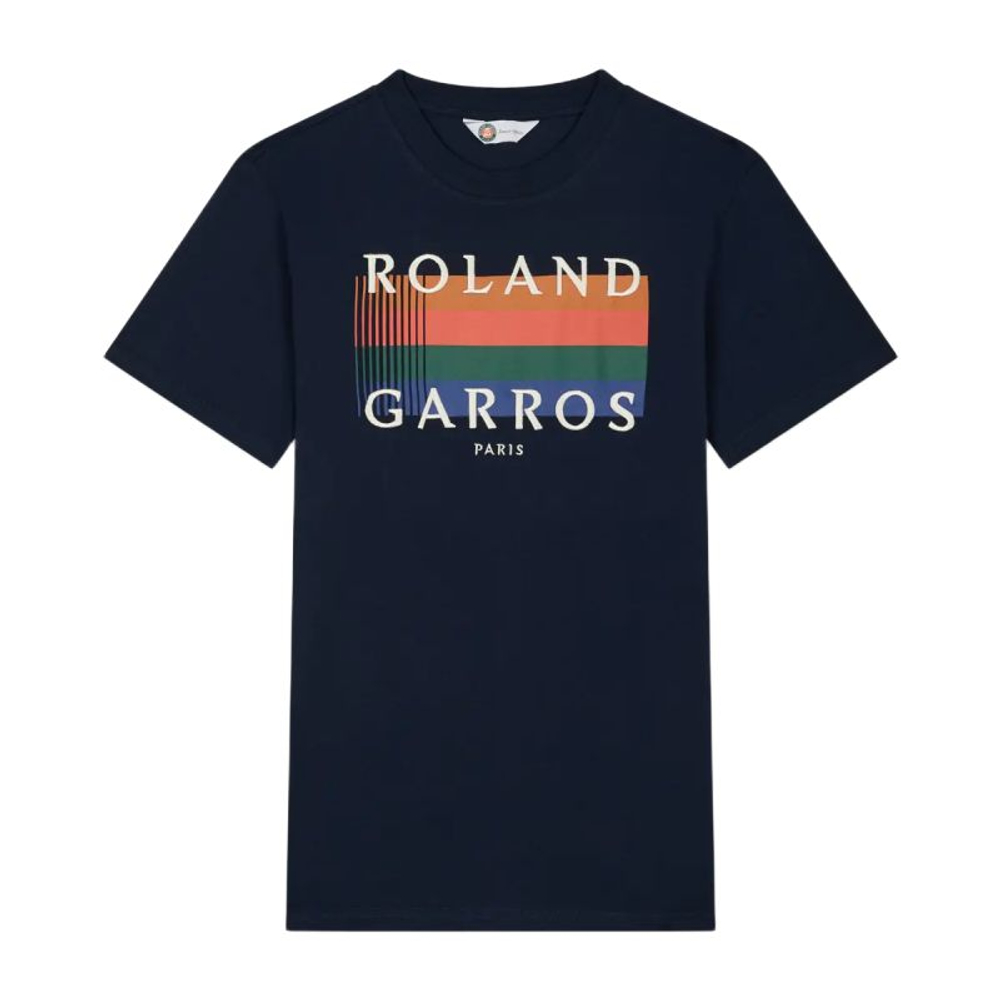 Мужская теннисная футболка Roland Garros Color Lines - navy blue