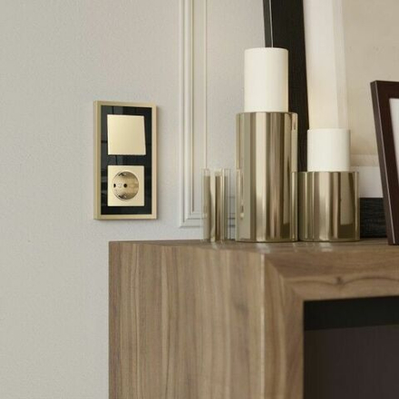 Рамка на 2 поста Baguette (черный/латунь)