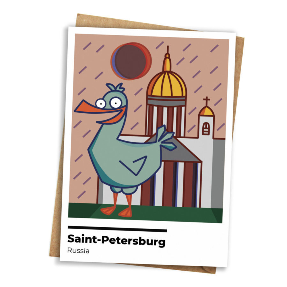 Открытка «Чайка и Исаакиевский»