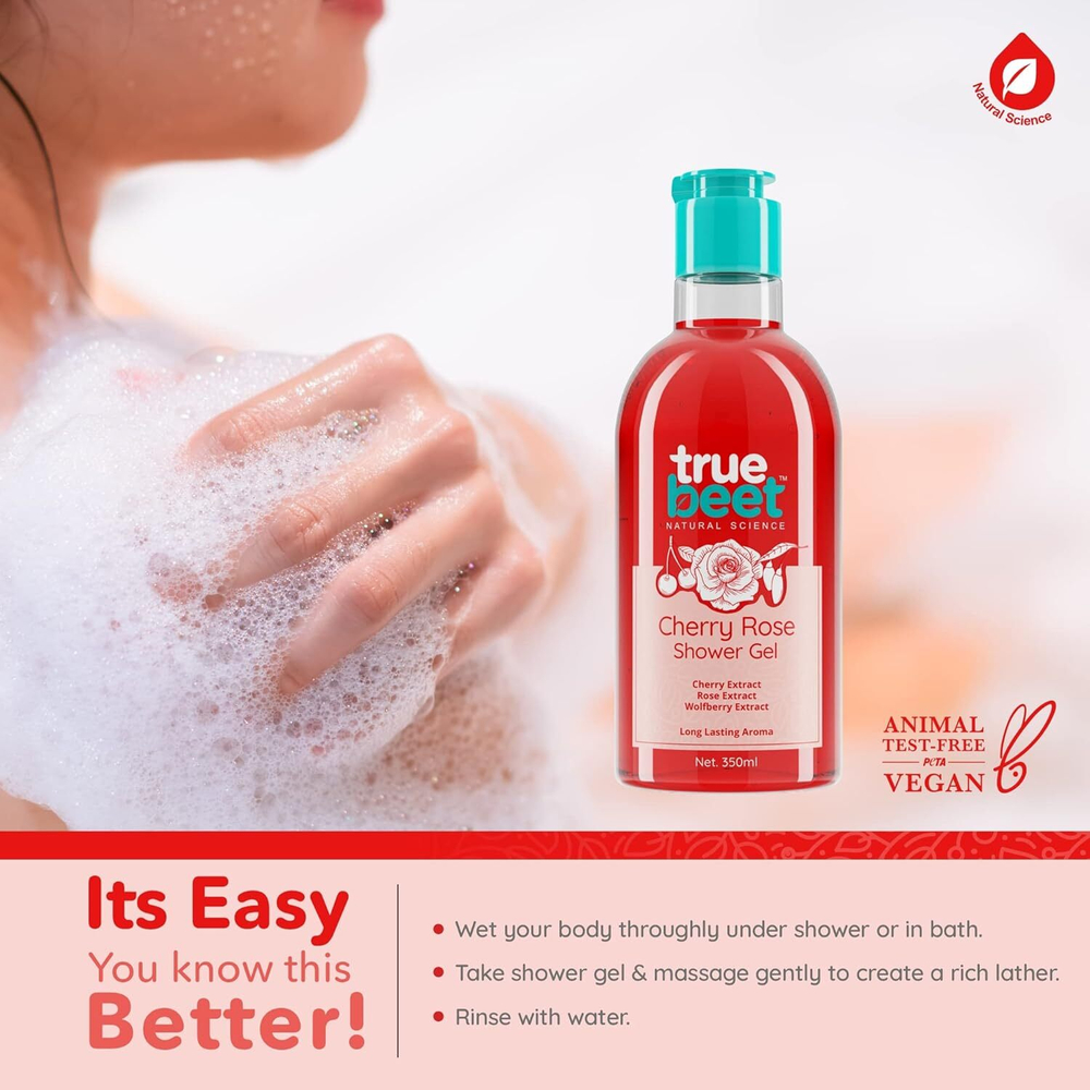 Гель для душа Truebeet Cherry Rose Body Wash с ароматом вишни, розы и волчьей ягоды (350 мл)