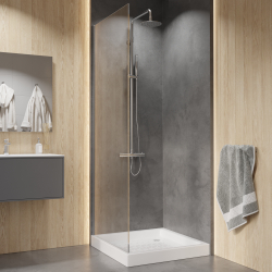 Душевой поддон керамический, квадратный, белый RGW CR (800x800)