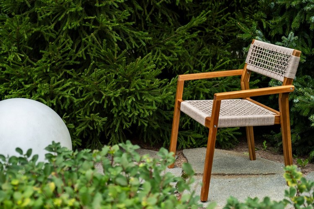 Стул из акации Joygarden КАЛИСТО, бежевая рогожка