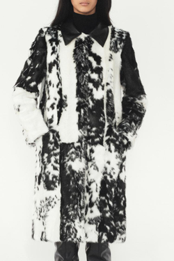ZARA ШУБА С АНИМАЛИСТИЧЕСКИМ ПРИНТОМ — THE ITEM ZARA WOMAN, ЧЕРНЫЙ/БЕЛЫЙ