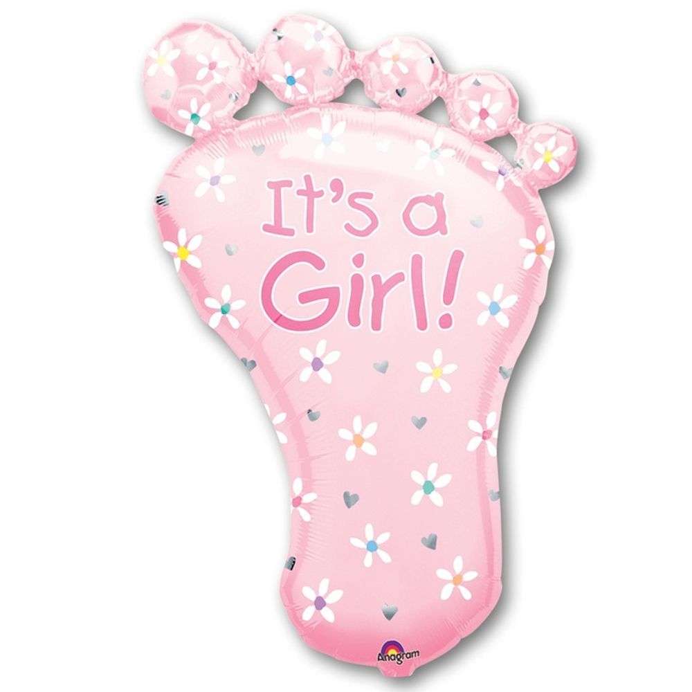 Шар Фигура &quot;Стопа девочки It&#39;s a girl&quot; розовая