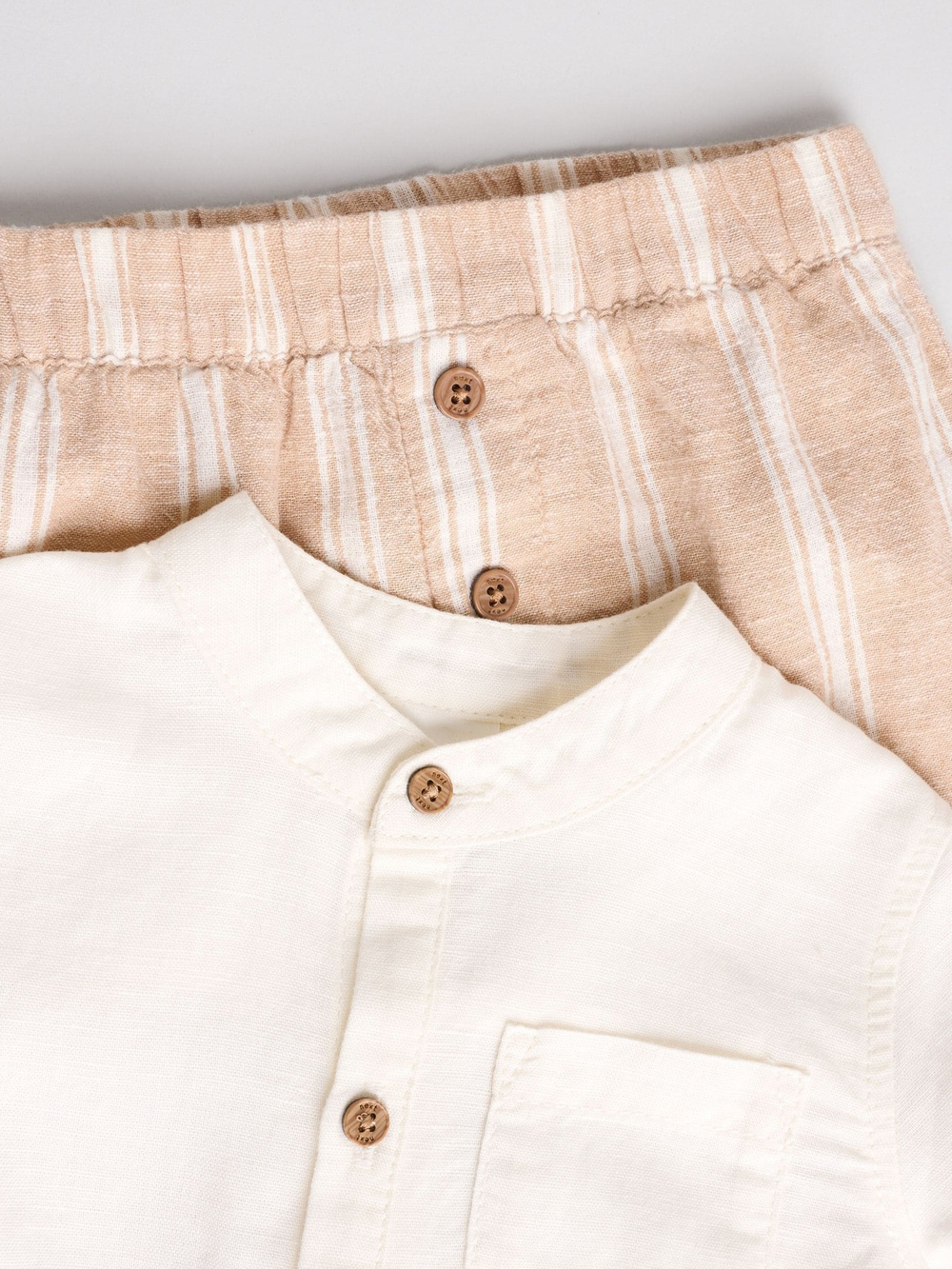 Рубашка и штаны в комплекте для малышей Next E60-100, Белый, Бежевый