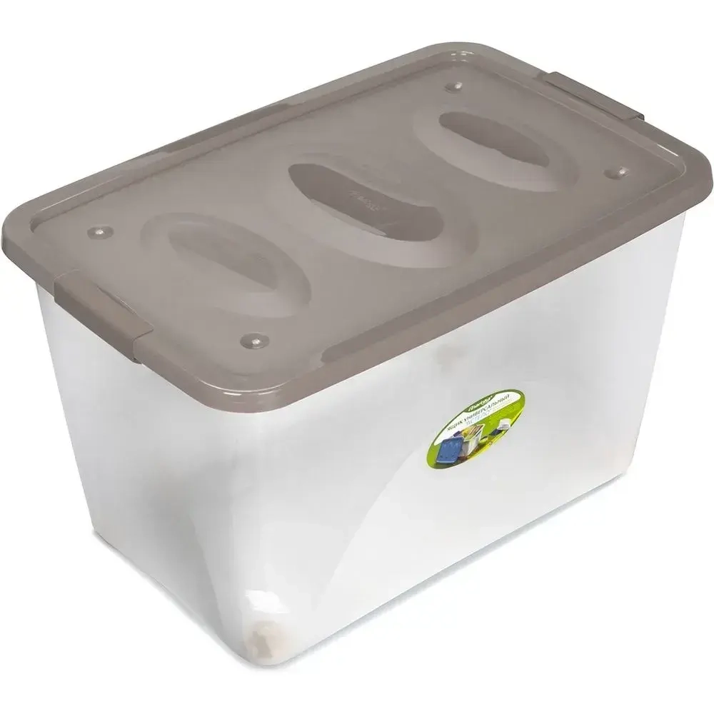 Ящик универсальный Астело 600х360мм на колесиках коричнево-серый С66 (комплект 4 шт)