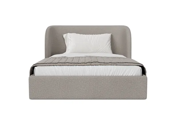 Кровать двуспальная Classic 140 см (бежевый, рогожка)