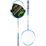 Бадминтон в наборе K-510, 3 предмета: 2 металлические ракетки 65 см, чехол (цвет: голубой)