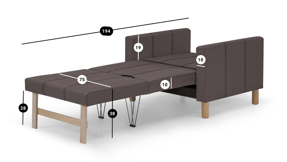 Кресло-кровать Уют Лайт Velutto 19 95*84*82 см, серо-красный Велютто Выкатной Фиеста