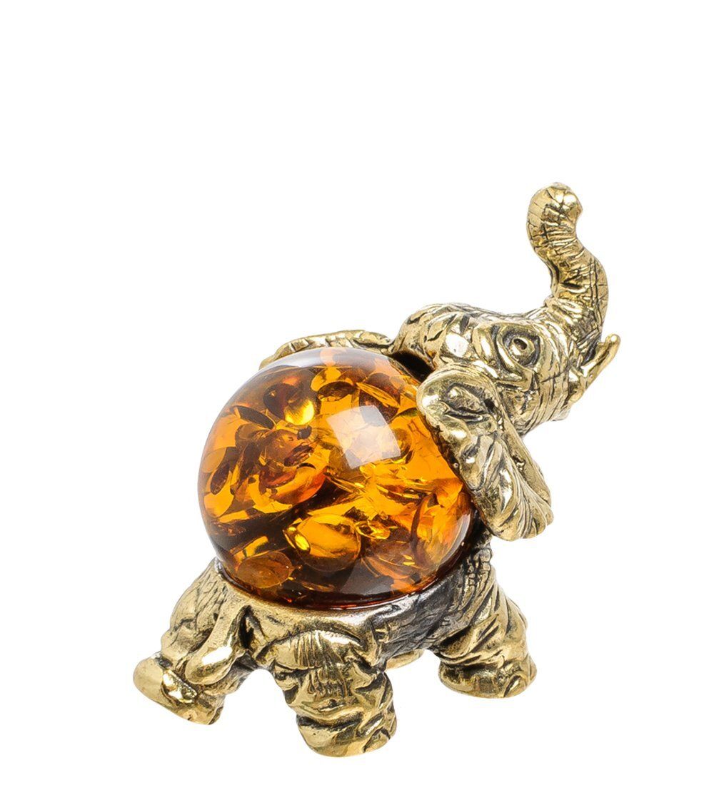 Народные промыслы AM-1575 Фигурка «Слон Полли» (латунь, янтарь)