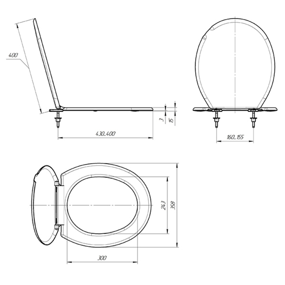 Сиденье для унитаза  бирюзовое Н ИНКОЭР