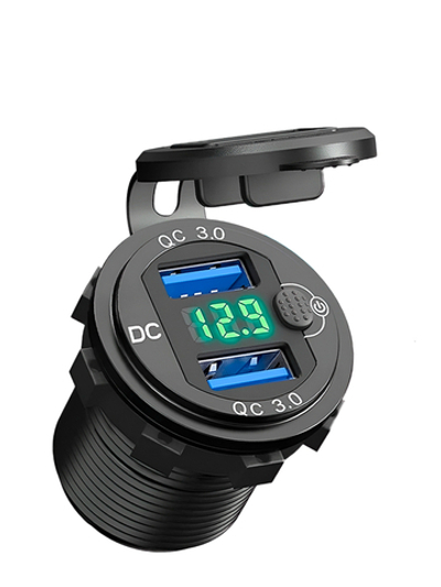 Розетка, разветвитель прикуривателя, 2 USB