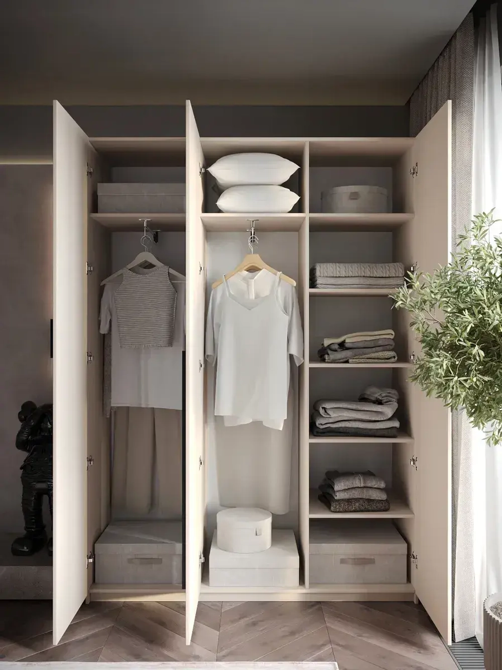 Шкаф распашной 120*40*200 кашемир, Lorena 6