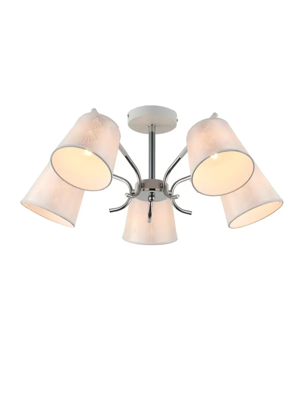 Люстра потолочная BORO  E27*5*60W белый, хром