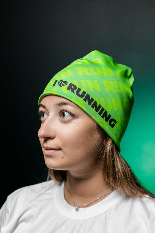 Шапка Running (бег зеленая)