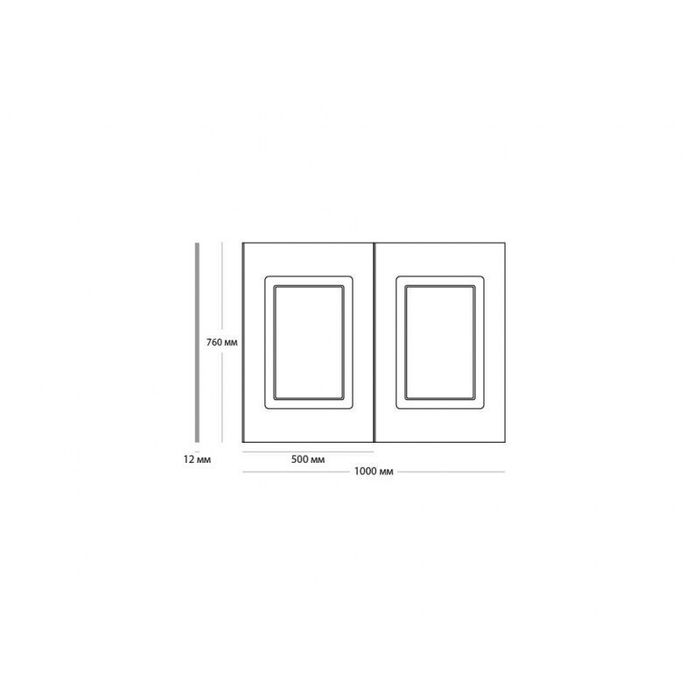 Стеновая панель с 2-мя филенками, арт. UW 2100 (760 х 1000 х 12мм.)